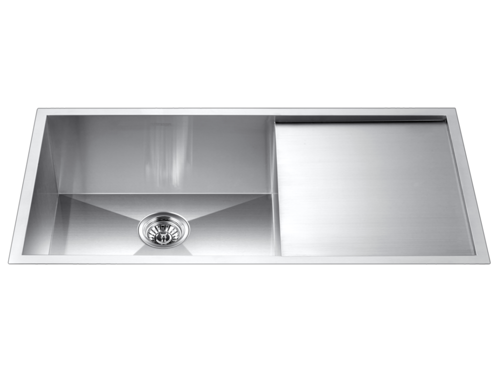 stainless steel basin single bowl with a board
